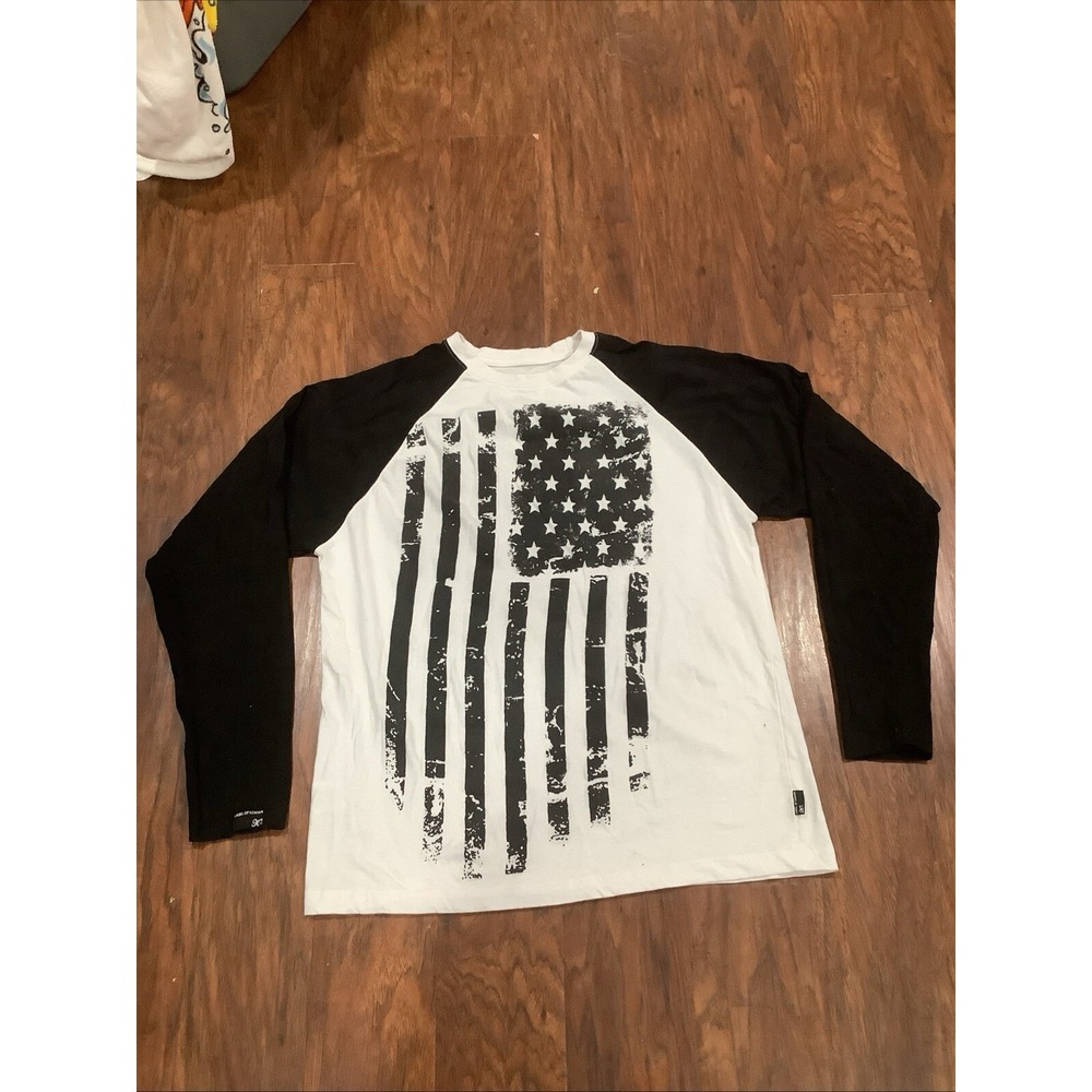 VINTAGE Koman Shirt Large Mens  American Flag Long Sleeve 1990s Y2K